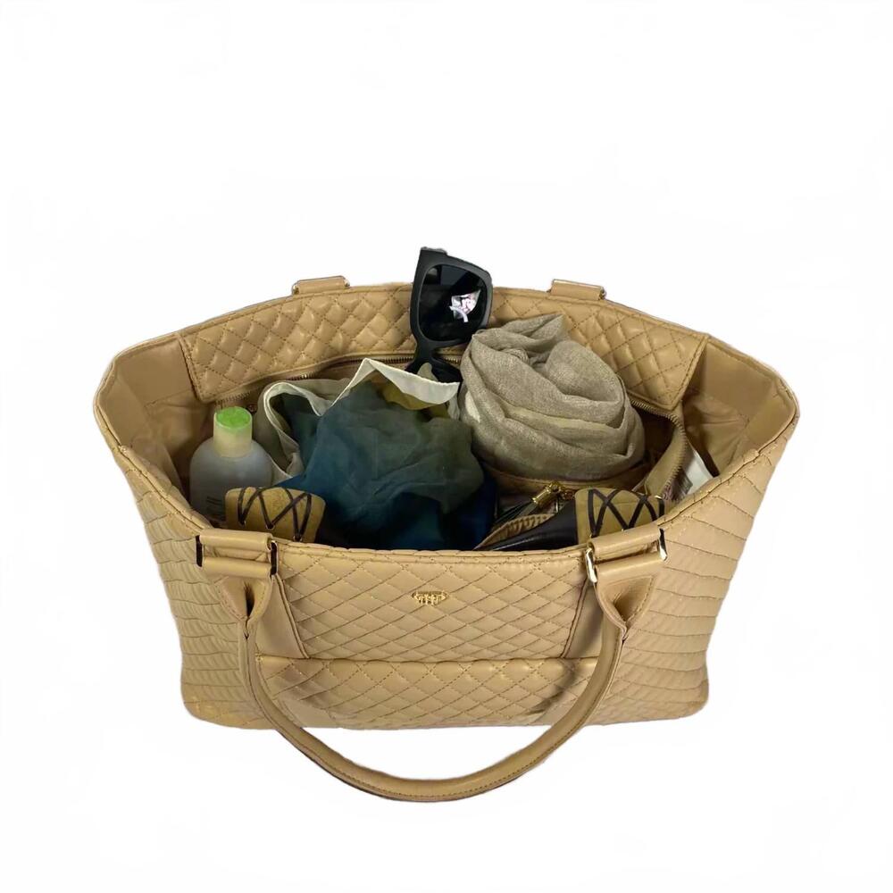 NEW PURSEN women's quilted vip travel tote bag in nude - Picture 5 of 5